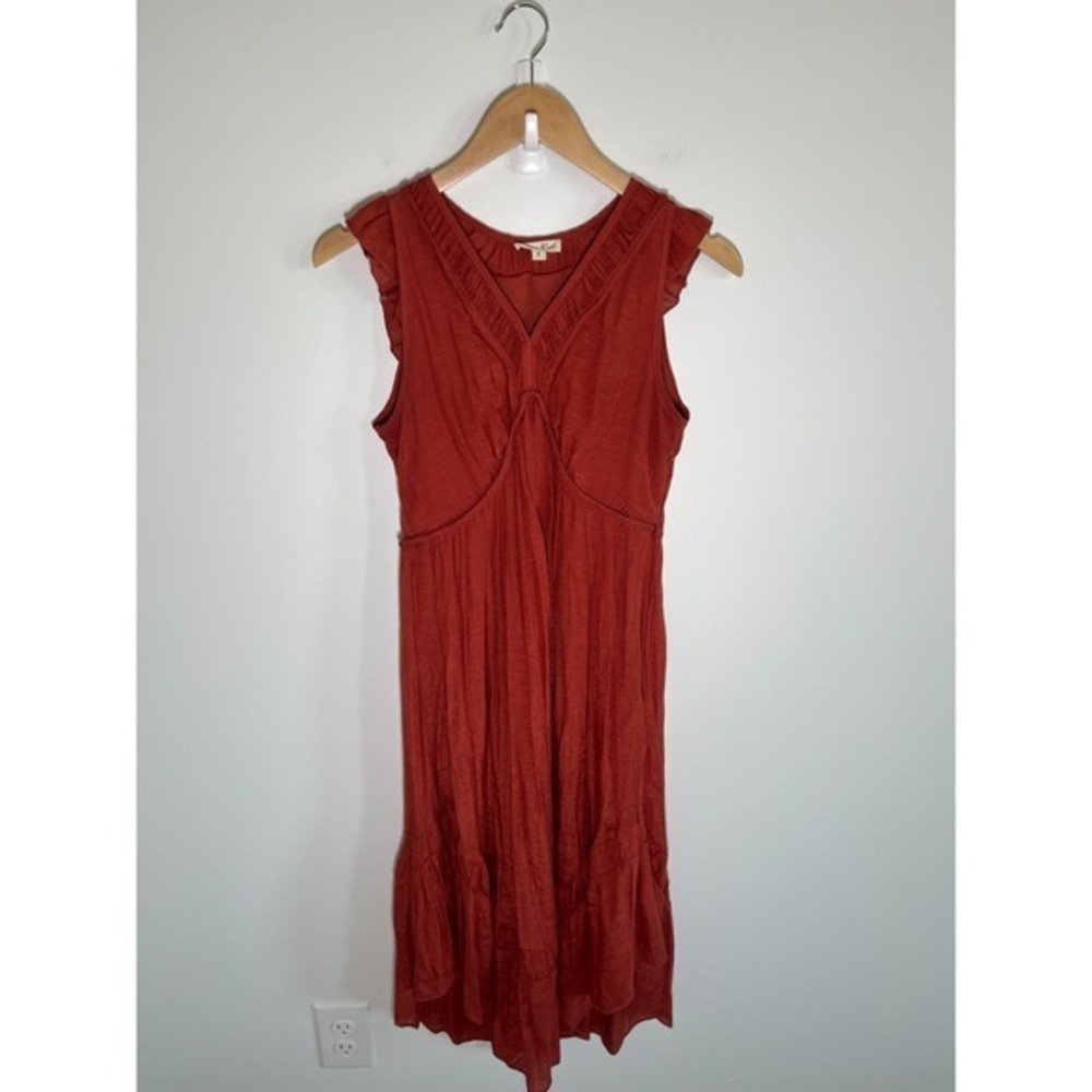 Babydoll Boho Forest Fairy Asymmetrical Maxi Womens Dress Rust S